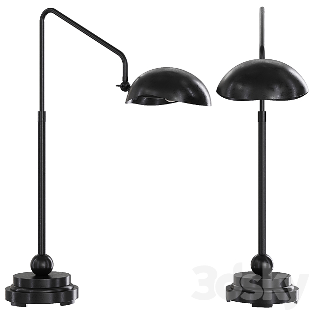 3d Models Table Lamp Restoration Hardware Convessi Table Lamp Black