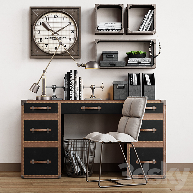 3d Models Office Furniture Restoration Hardware Cabinet Decor