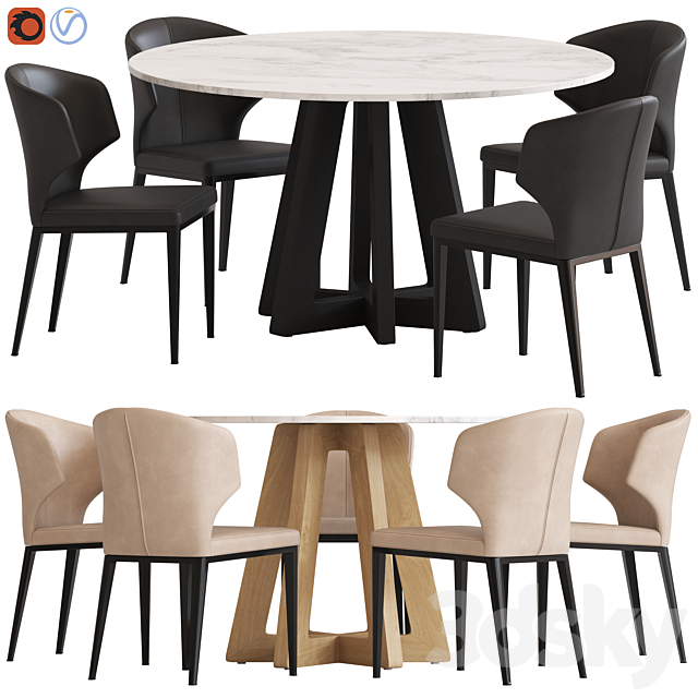 3d Models Table Chair Coco Republic Montara Table And Franco