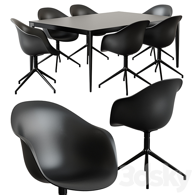 3d Models Table Chair Boconcept Torino Table Adelaide Chair