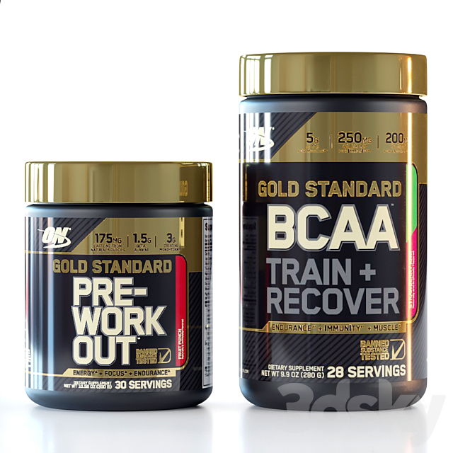 3d Models Sports Gold Standard Bcaa Pre Workout Supplement Bottle