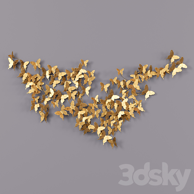 3d Models Miscellaneous Scattered Butterfly Wall Decor Restoration Hardware,Living Room Top View Sofa Png