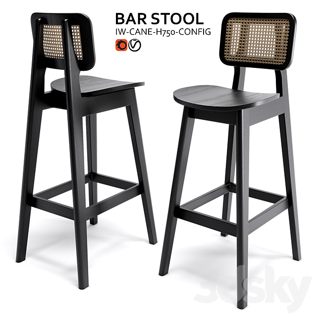 Bar Stool Domino Chair 3d Models, Domino Counter Stool