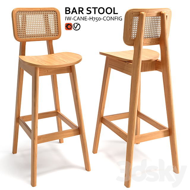 Bar Stool Domino Chair 3d Models, Domino Counter Stool