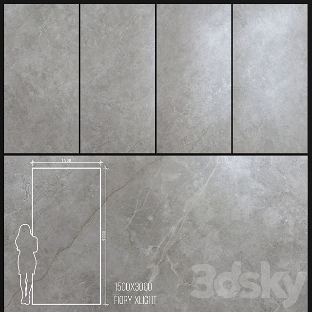 3d Models Tile Ceramic Tile Urbatek Porcelanosa Xlight Fiory 1500x3000