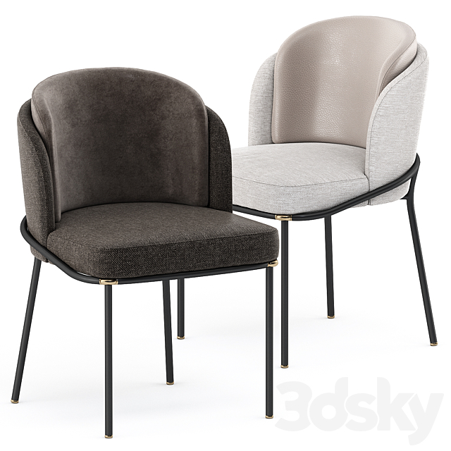 3d models: Chair - FIL NOIR chair by Minotti