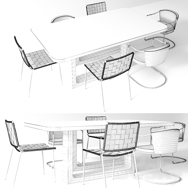3d Models Table Chair Cb2 Anywhere Dining Table Cleo Black Cantilevel Chair Woven Black Leather Dining Chair