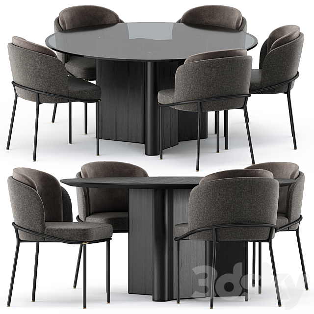 Fil Noir Chair And Lou Dining Table By, Noir Dining Table