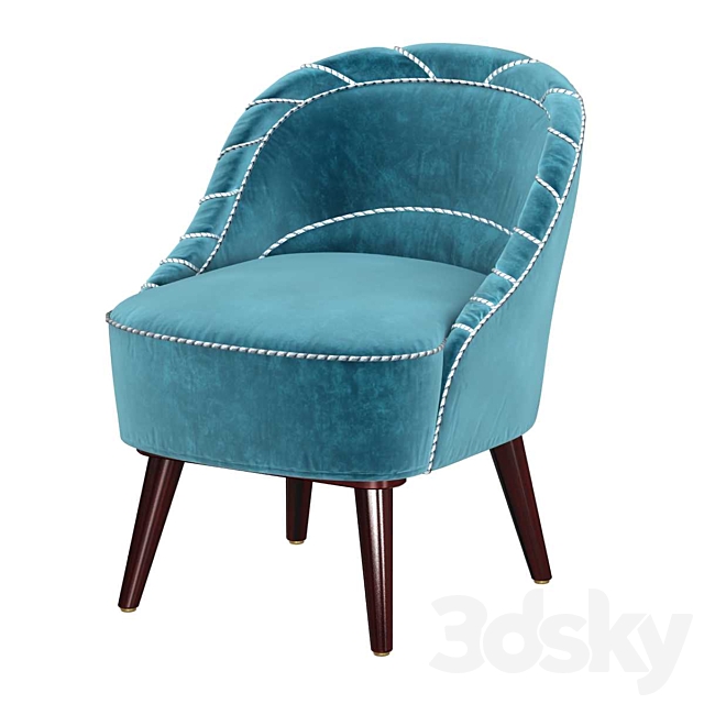 turquoise slipper chair