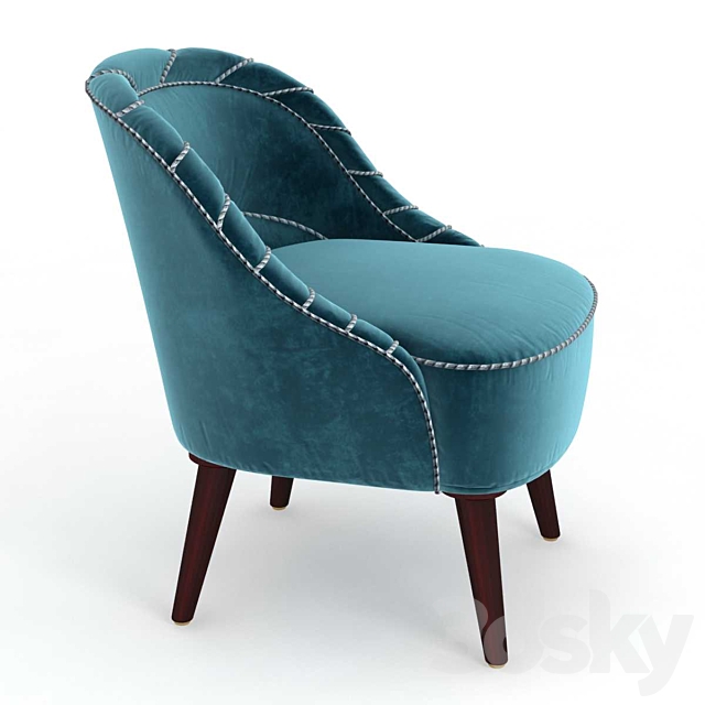 turquoise slipper chair