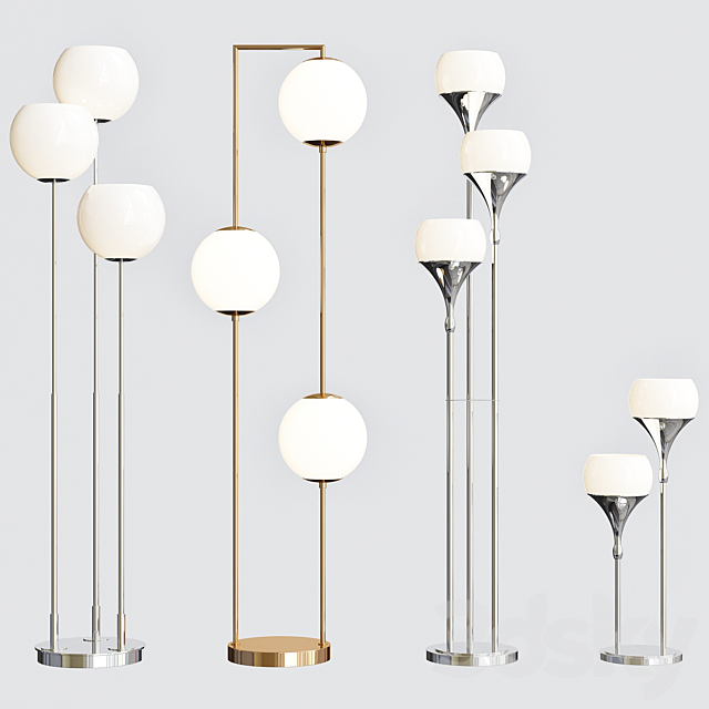 Models Floor Lamp Set Of Modern Lamps 001 Floor Lamp Set Of Modern Lamps