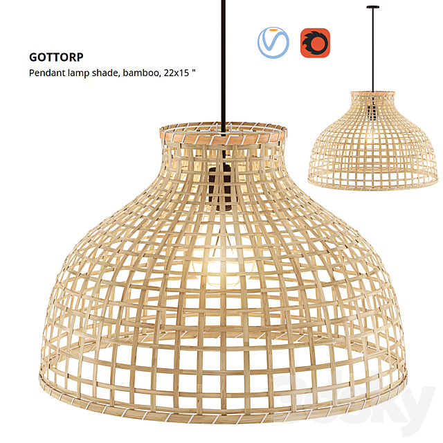 Gottorp Pendant Lamp Shade Bamboo, Ikea Lamp Shades For Ceiling