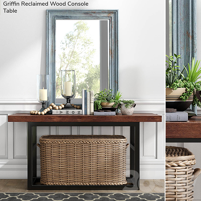 3d Models Console Pottery Barn Griffin Reclaimed Wood Console Table