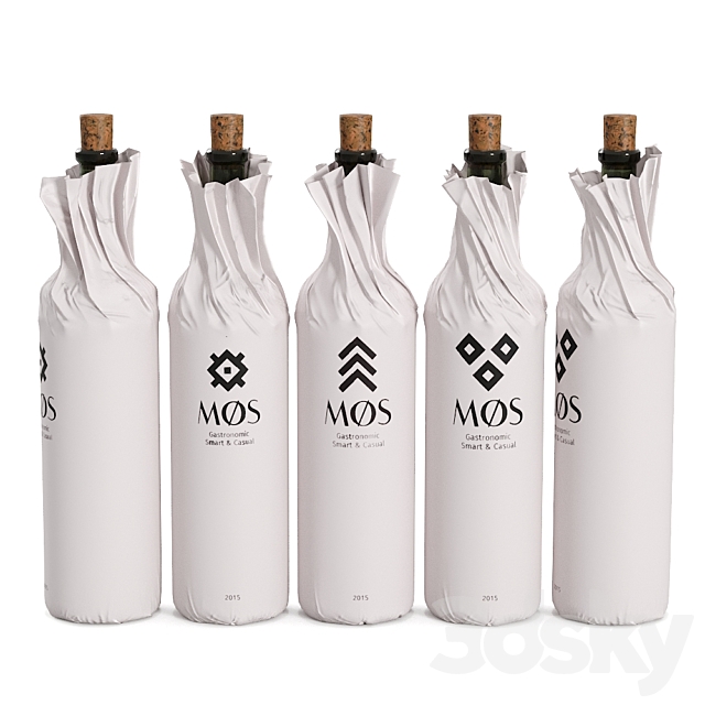 3d Models Food And Drinks Wine Bottles Wrapped Paper