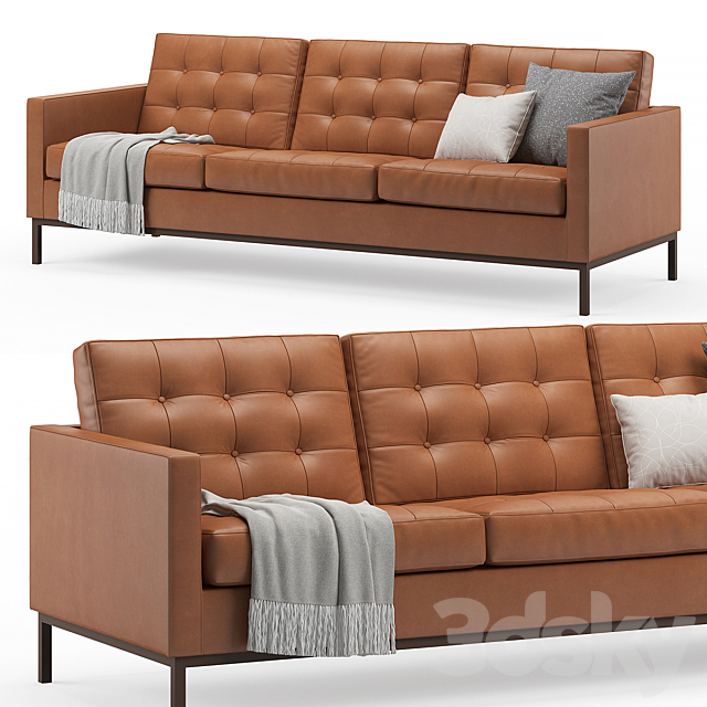 Florence Knoll Leather Sofa 3d, Knoll Leather Sofa