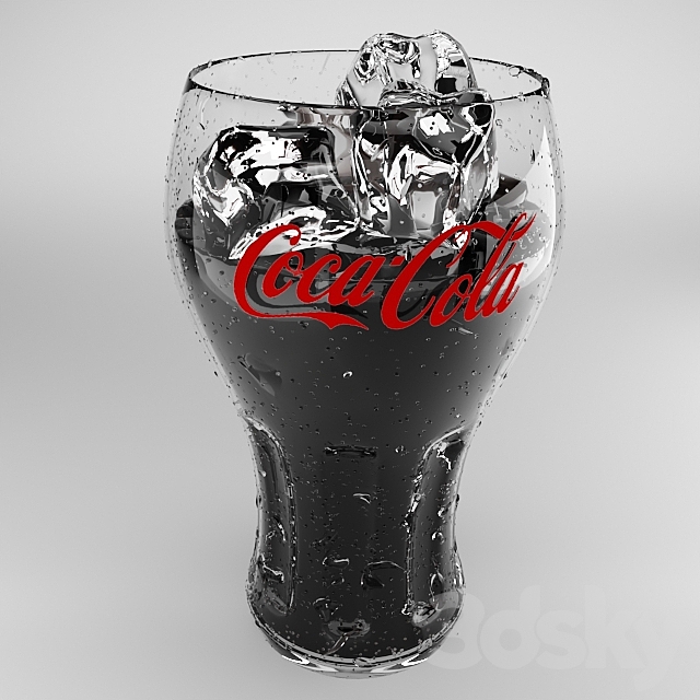 3d Models Food And Drinks Glass Cup Of Coca Cola