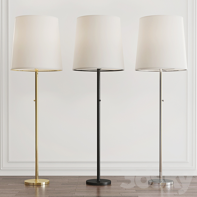 3d Models Floor Lamp Buster Polished Brass Floor Lamp With