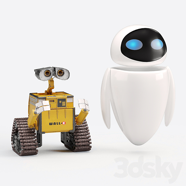 3d Models Toy Robots Wall And Eve Wall E And Eve
