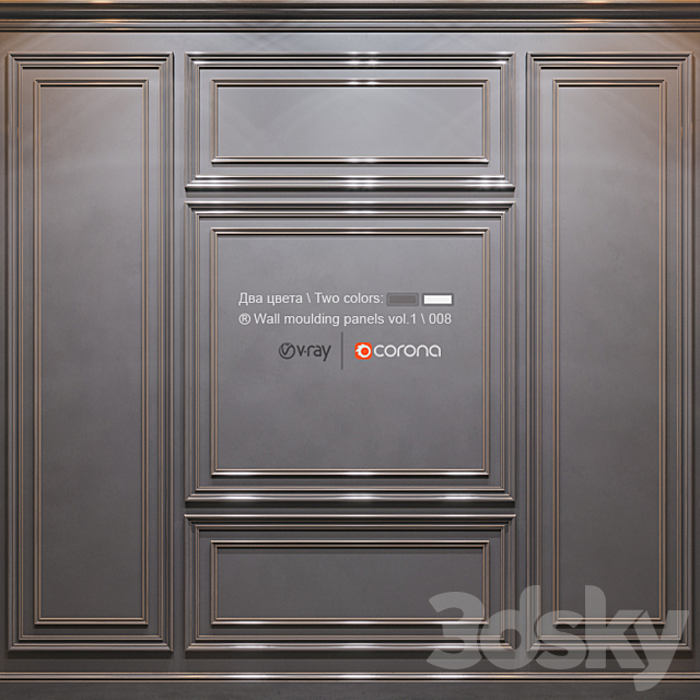3d Models Decorative Plaster Wall Molding Panels Vol 1 008
