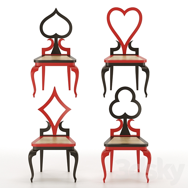 3d Models Chair Playing Card Suits Chairs Emilio Terry
