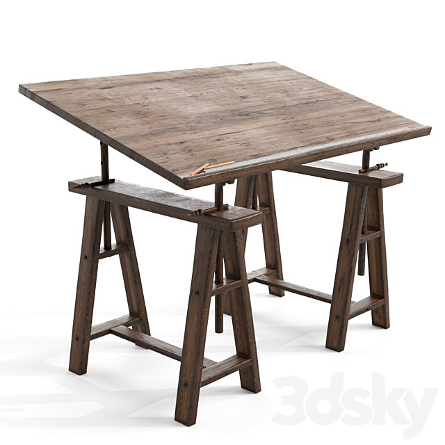 3d Models Office Furniture Ikea Drafting Table