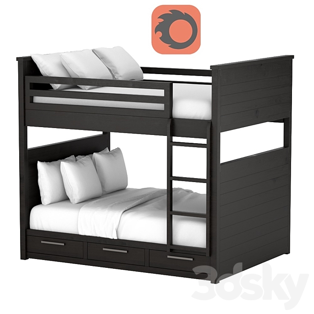 3d Models Bed Restoration Hardware Vaughn Storage Bunk Bed