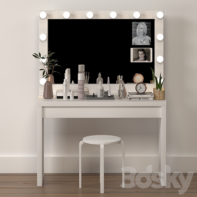 Dressing Table Ikea With Decoration 3d Models Dressing Table Ikea With Decoration, Makeup Vanity Unit Ikea