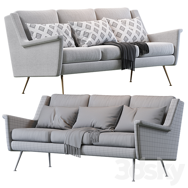 3d Models Sofa Carlo Mid Century Sofa 77 5
