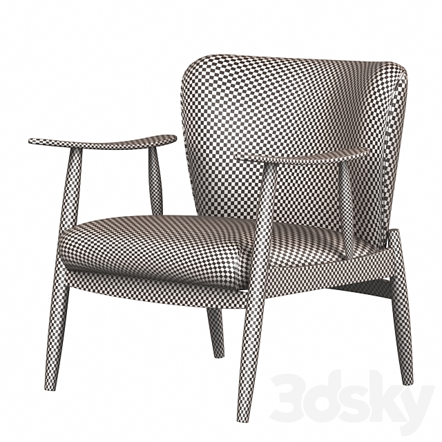 3d Models Arm Chair Troubadour Saddle Leather Wood Frame Chair By Cb2