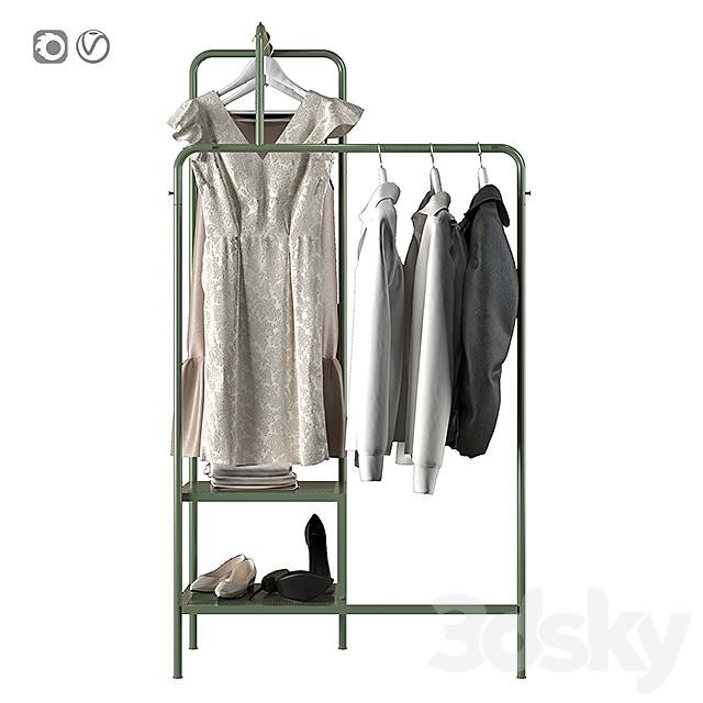 3d Models Clothes Floor Hanger With Clothes Ikea Nikkebi