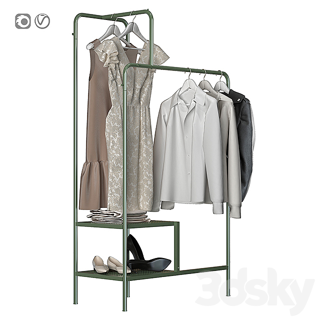 3d Models Clothes Floor Hanger With Clothes Ikea Nikkebi