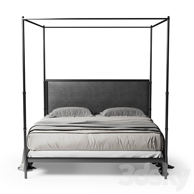 3d models: Bed - Restoration Hardware French iron bed V1