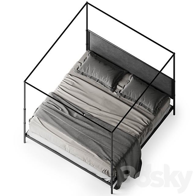 3d models: Bed - Restoration Hardware French iron bed V1