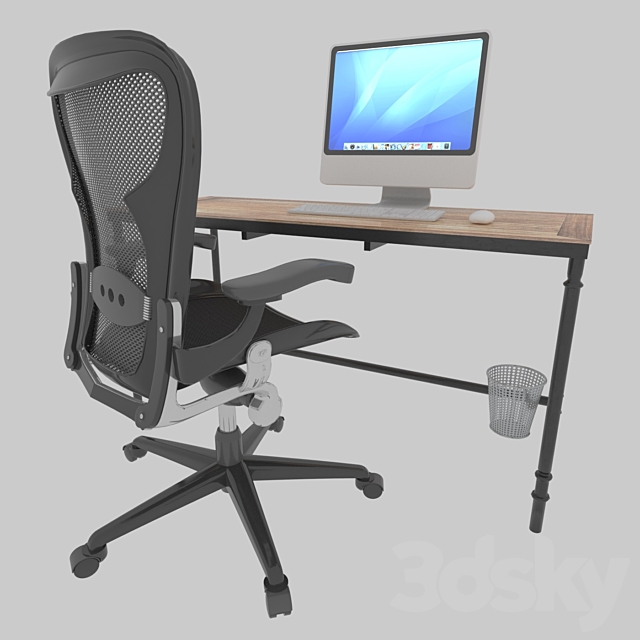 3d Models Table Chair Pc Desk