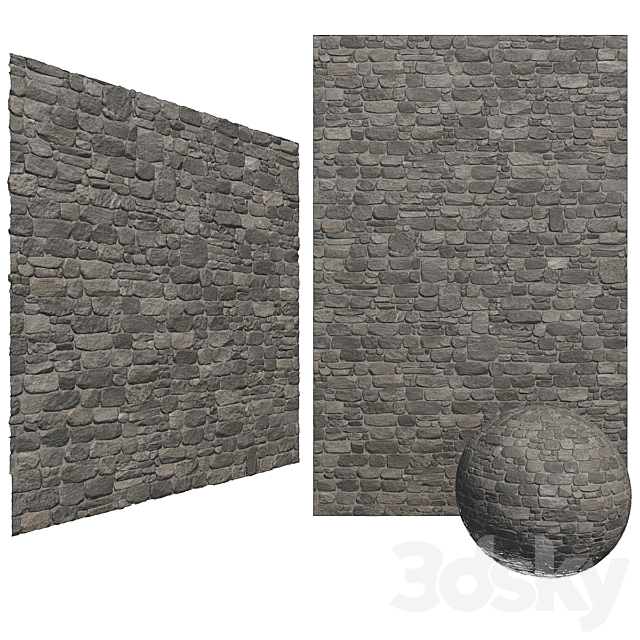 Grey Stone Wall Brick & Cobble stone with 6k High Resolution Tileable ...