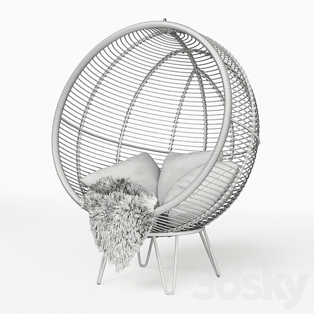 3d Models Arm Chair Round Rattan Cocoon Chair