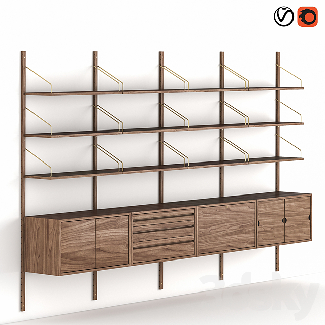 Dk3 Royal System By Poul Cadovius Rack 3d Models 3dsky