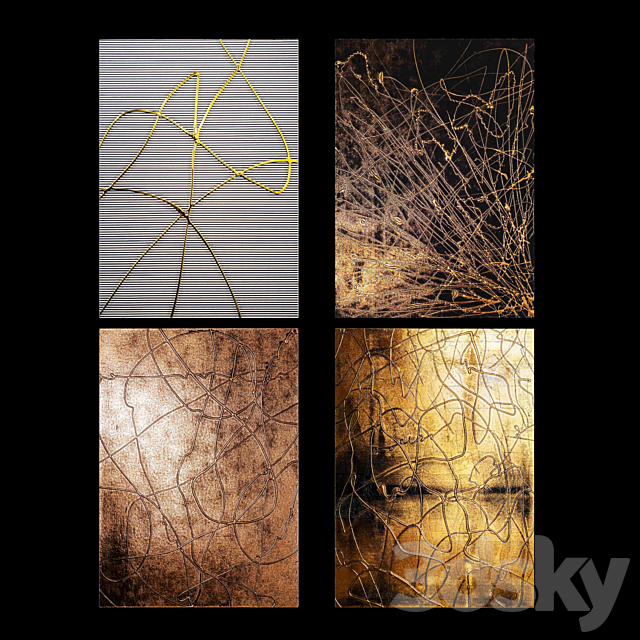3d Models Frame Abstract Painting 4