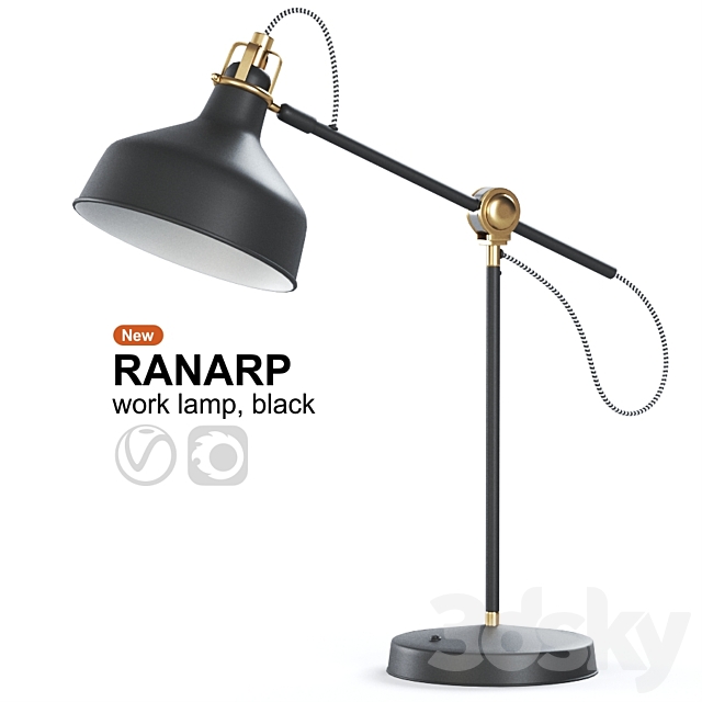 3d Models Table Lamp Ikea Ranarp, Adjustable Table Lamp Ikea