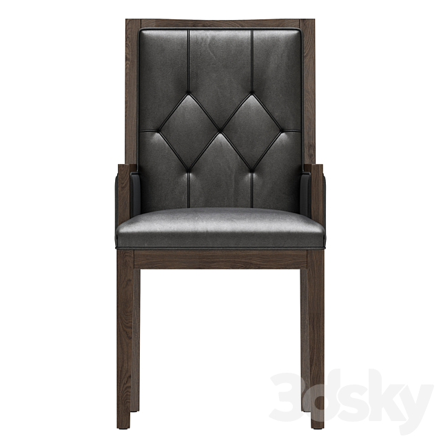 3d models: Chair - Restoration Hardware French Contemporary Tufted Square Leather Closed Armchair