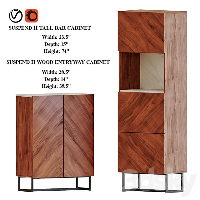 3d Models Wardrobe Display Cabinets Cb2 Suspend Ii Furniture