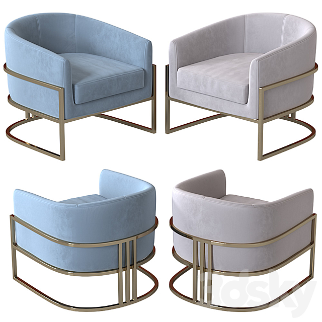3d Models Arm Chair Armchair Monica Gold By Mdehouse