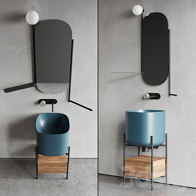 3d Models Bathroom Furniture Scarabeo Ceramiche Diva Floor Standing Vanity Unit Set 2