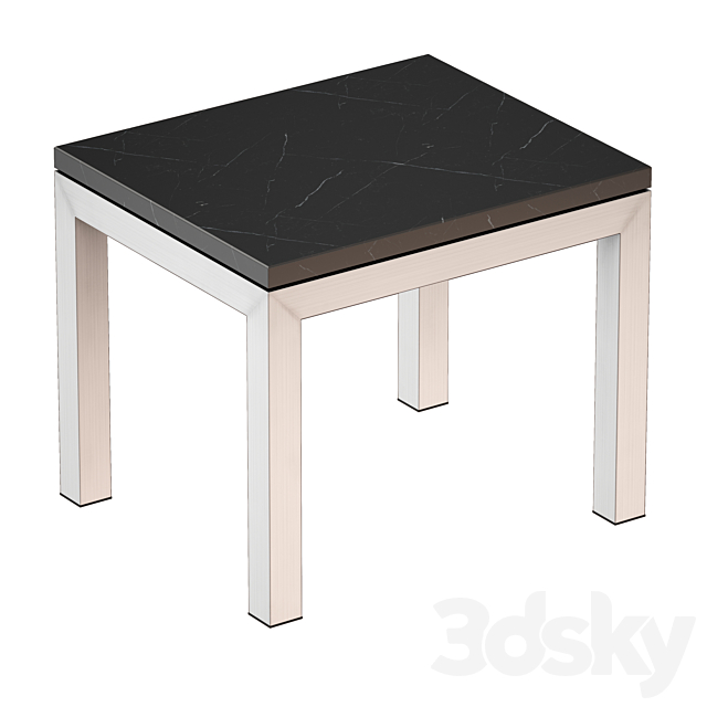 3d Models Table Parsons Black Marble Top Stainless Steel Base End Table Crate And Barrel