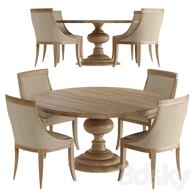 3d Models Table Chair Magnolia Table Florence Chair 2 In 1