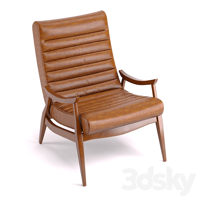 3d Models Arm Chair Hans Mid Century Leather Chair