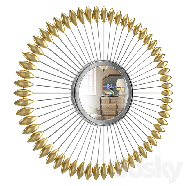 3d Models Mirror Zinc Gold Framed Mirror