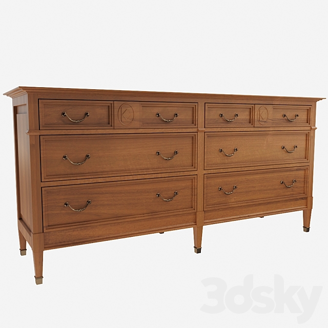 3d Models Sideboard Chest Of Drawer Grange Directoire Double Fronted 6 Drawer Chest