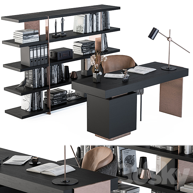 3d models Office furniture Minotti carson writing table