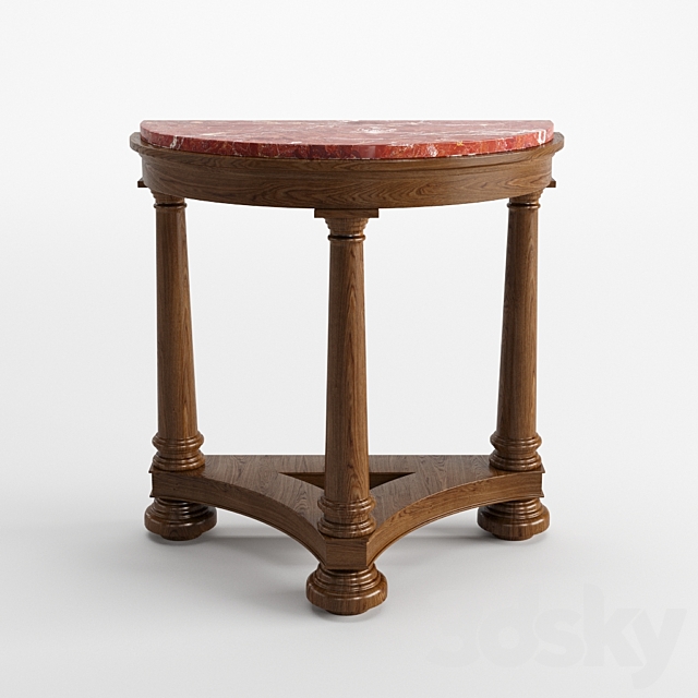 3d Models Table Demi Lune D End Table